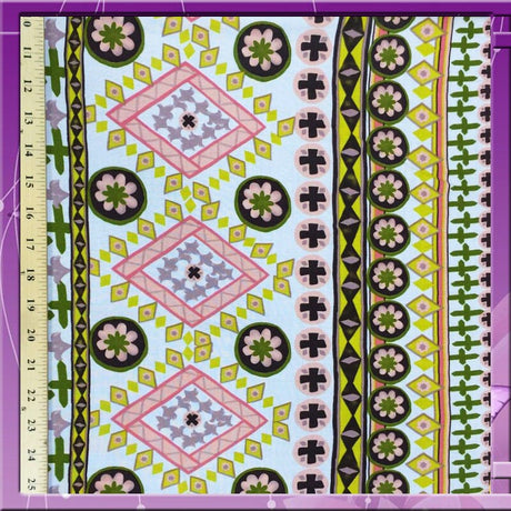 Rayon Challis Pastel Geometric Print