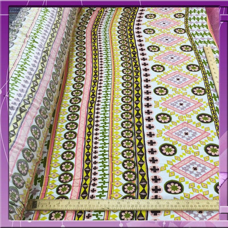 Rayon Challis Pastel Geometric Print
