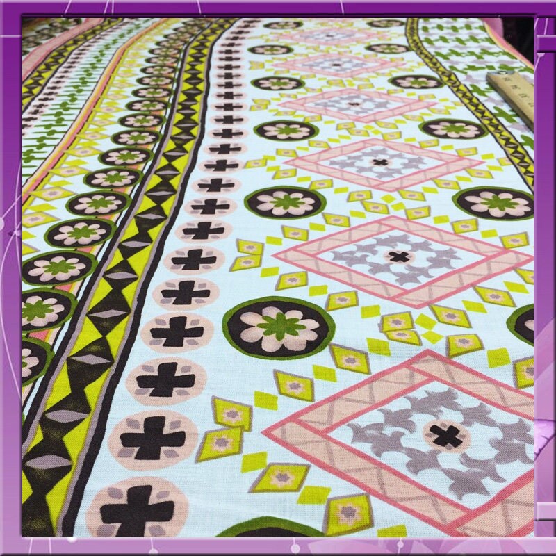 Rayon Challis Pastel Geometric Print