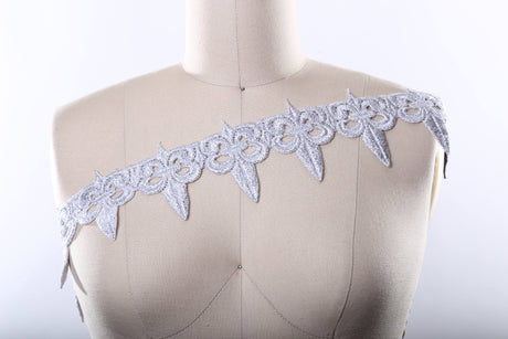 Venice Lace Trim Metallic Gold Silver 3.25 Inch