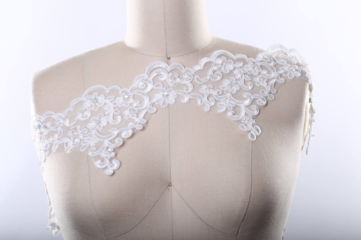 Bridal Beaded Lace Trim 5.5 Inch