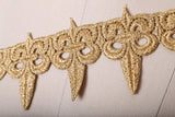 Venice Lace Trim Metallic Gold Silver 3.25 Inch