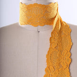 Stretch Lace Trim Carrot Orange Floral