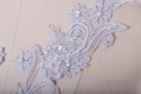 Lace Applique Pearl Silver