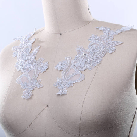 Lace Applique Pearl Silver