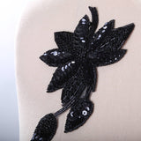 Sequin Flower Applique Black
