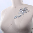 Flower Applique Silver Sequins Beads