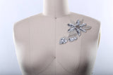 Flower Applique Silver Sequins Beads
