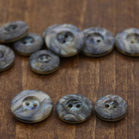 Plastic Marble Button Gray 2-Hole