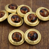 Decorative Shank Button Gold Brown Tortoise