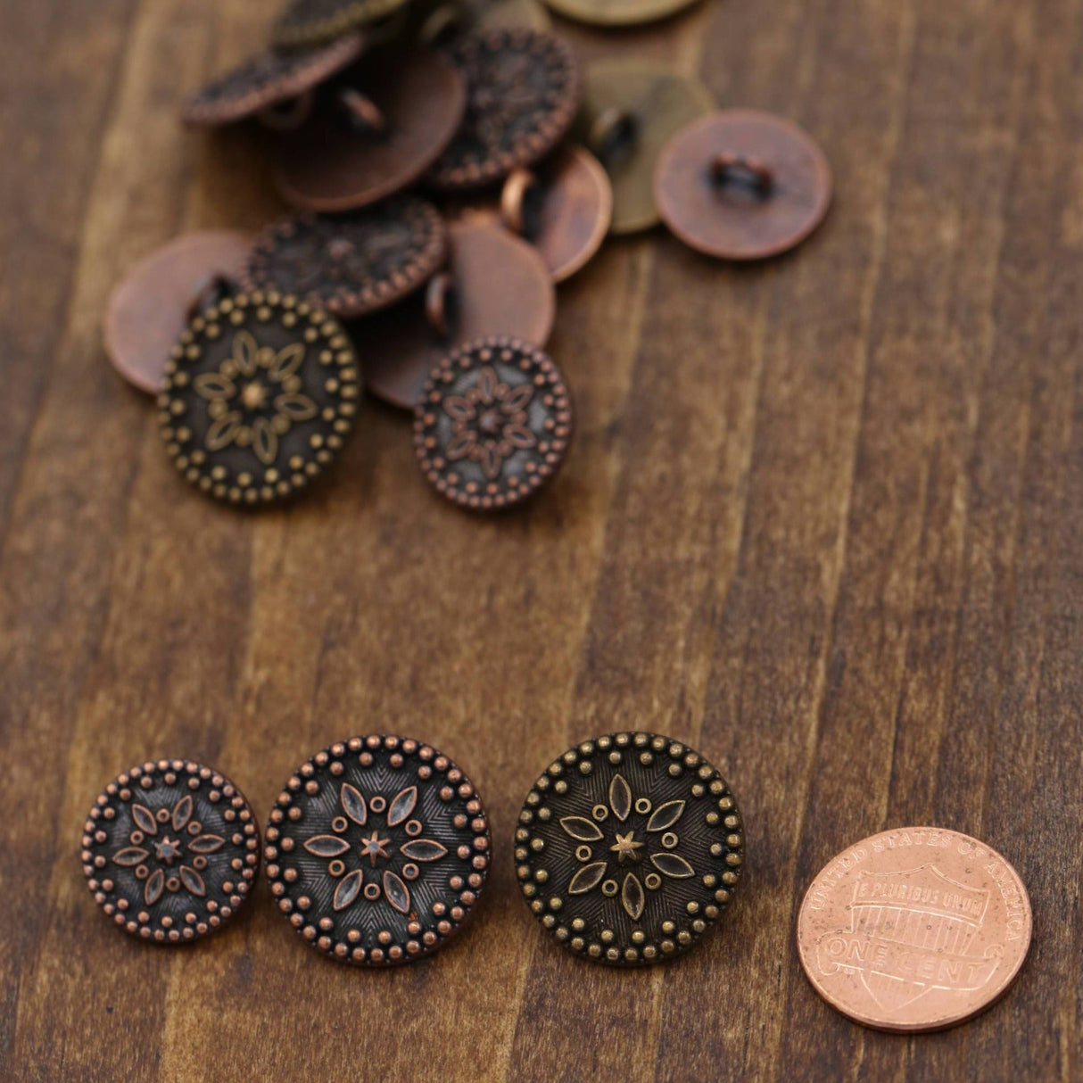 Metal Shank Button Bronze Copper