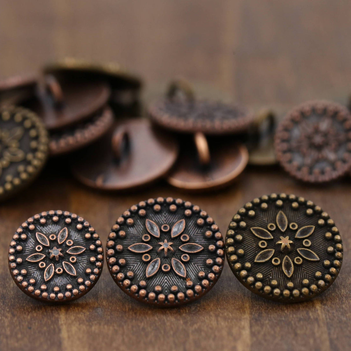 Metal Shank Button Bronze Copper