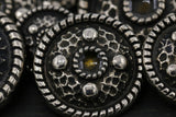 Gothic Metal Button Antique Silver