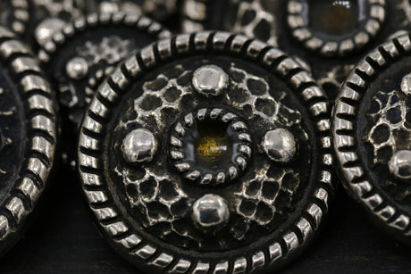 Gothic Metal Button Antique Silver