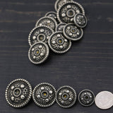 Gothic Metal Button Antique Silver