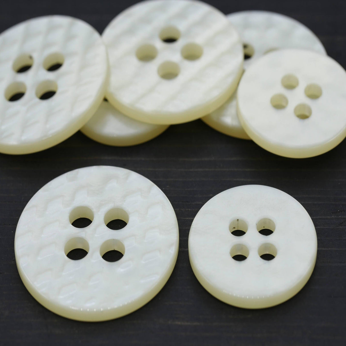 Oversized Plastic Button Ivory 4-Hole