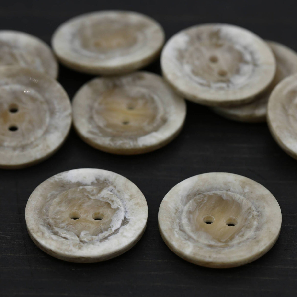 Plastic Button 4 Beige Weathered Cement 27mm