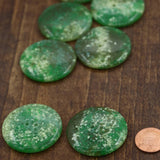 Plastic Button Green Speckled 1.5in