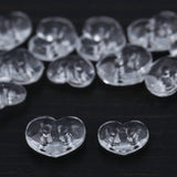 Heart Plastic Button Clear Crystal