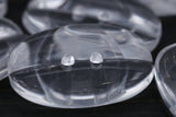 Clear Plastic Oval Button 31mm x 20mm