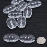 Clear Plastic Oval Button 31mm x 20mm