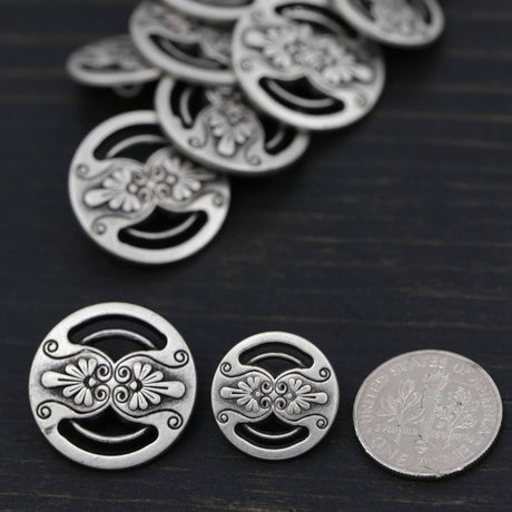 Silver Metal Shank Button Set