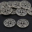 Flower Design Metal Button 20mm Silver