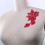 Flower Applique Coral Beaded Sequin Iron-On