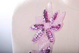 Pink Sequin Flower Applique Patch