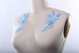Flower Patch Sequined Baby Blue Sew-On