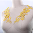 Beaded Lace Applique Yellow Pearl
