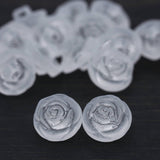 Rose Design Shank Button Clear 27mm