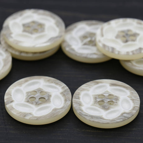 Plastic Beige Four-Hole Button