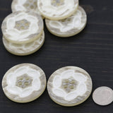 Plastic Beige Four-Hole Button
