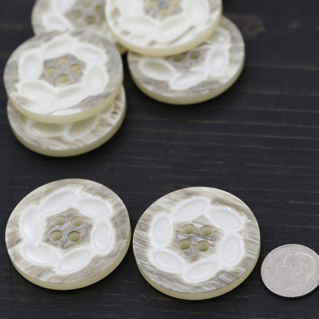Plastic Beige Four-Hole Button