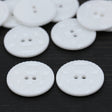 Plastic Button White 28L Etched