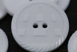 Plastic Button White 28L Etched