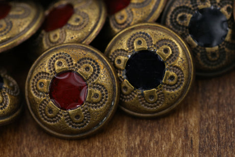 Vintage Bronze Shank Button 24L 15mm