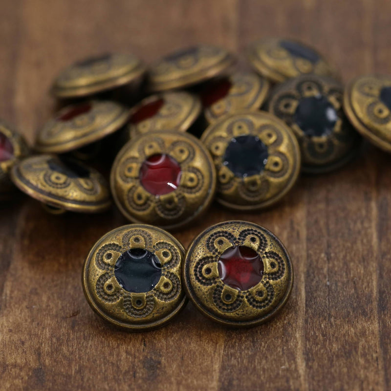 Vintage Bronze Shank Button 24L 15mm