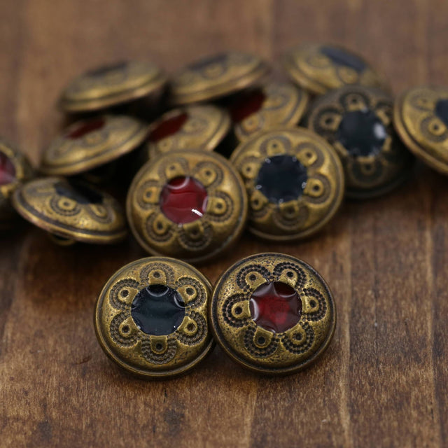 Vintage Bronze Shank Button 24L 15mm