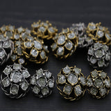 Metal Flower Button with Glitter Center