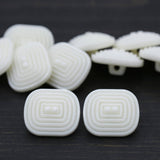 Rectangular Shank Button White 19mm x 21mm