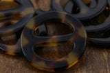 Round Slider Buckle Brown Plastic
