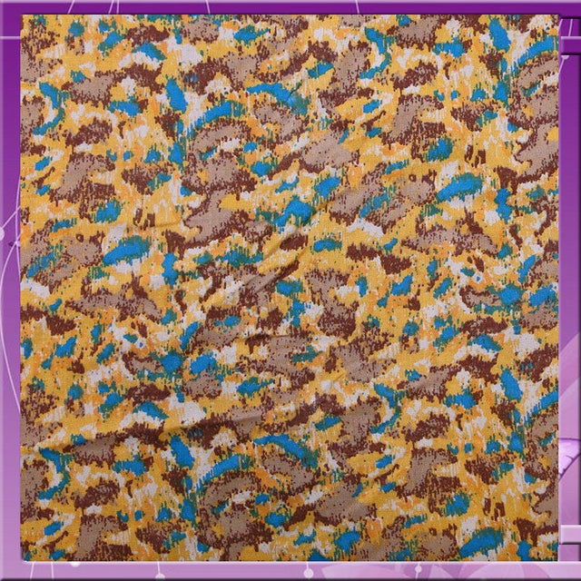 Rayon Challis Abstract Yellow Print