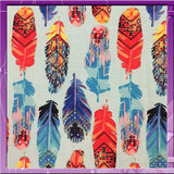 Rayon Challis Feather Print Blue Multicolor