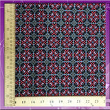 Rayon Challis Print Fabric Red Black