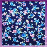 Rayon Challis Floral Print Navy Blue Pink