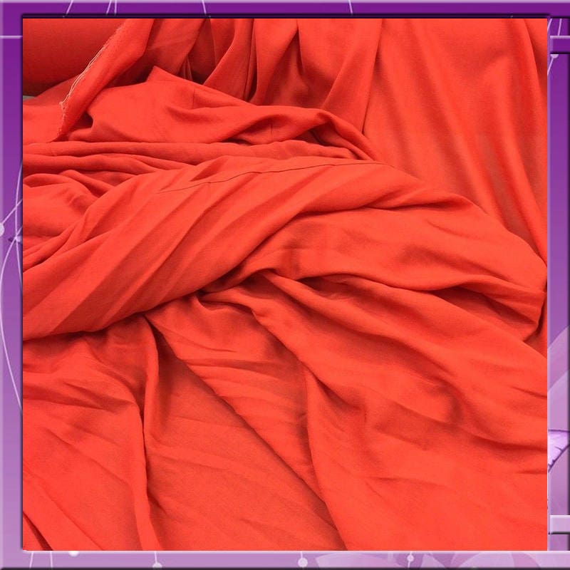 Rayon Challis Fabric Orange