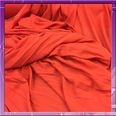 Rayon Challis Fabric Orange