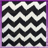 Rayon Chally Chevron Off White and Black Fabric